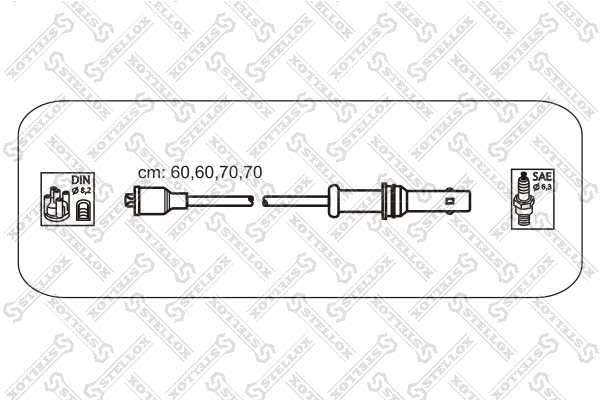 Комплект проводов зажигания - Stellox 10-38447-SX