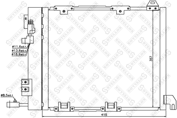 Радиатор конд. Opel Astra g 1.7td 98> - Stellox 10-45058-SX