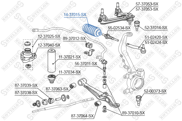 Пыльник рул. рейки с г/у Honda Prelude - Stellox 14-37015-SX