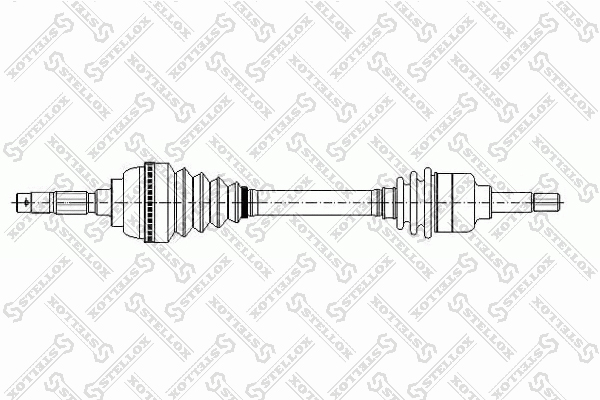 Привод левый 650mm, 20651  Peugeot 106 1 | перед | - Stellox 158 1008-SX