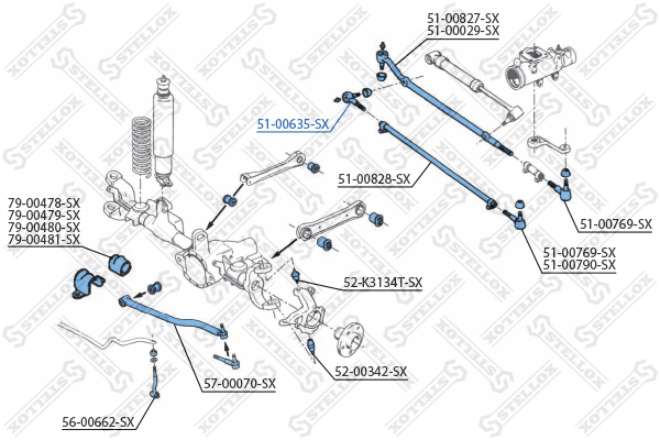 Наконечник рулевой Jeep Wrangler 4WD 91 | перед | - Stellox 51-00635-SX