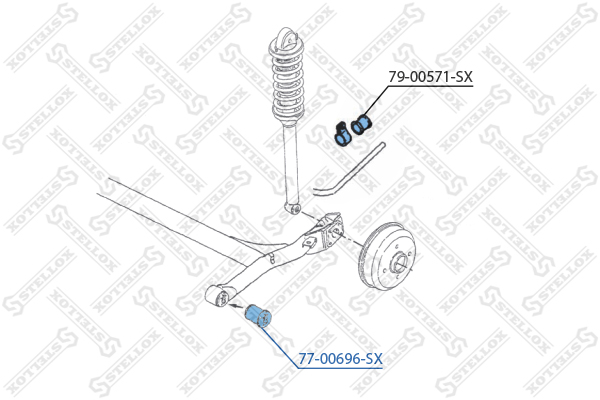 С/б зад. балки Ford Fiesta 1.0-1.8d 89> | прав/лев | - Stellox 77-00696-SX
