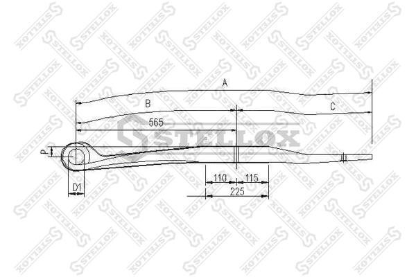Полурессора однолистовая   ROR 9t - Stellox 84-55681-SX