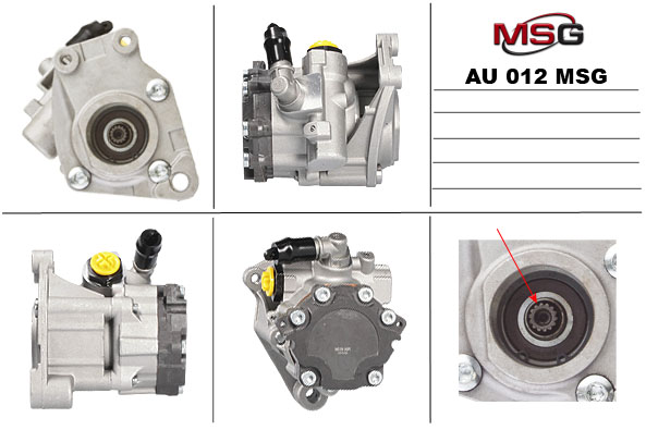 Насос ГУР новый audi Allroad 2000-2005, audi A6 / A6 Avant 2004-2010, audi A4 / Avant 2004-2007, - MSG AU012