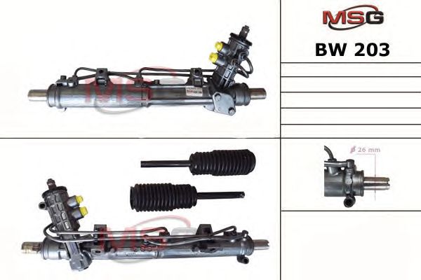 Рулевая рейка c ГУР новая BMW 3 E30 1982-1992, BMW Z1 1988- - MSG BW203