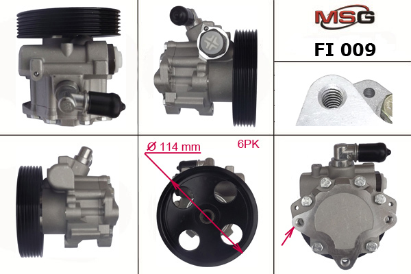 Насос ГУР новый Peugeot 806 1994-2002, Peugeot 406 1995-2004, Peugeot Expert 1995-2006, Fiat Ulys - MSG FI009