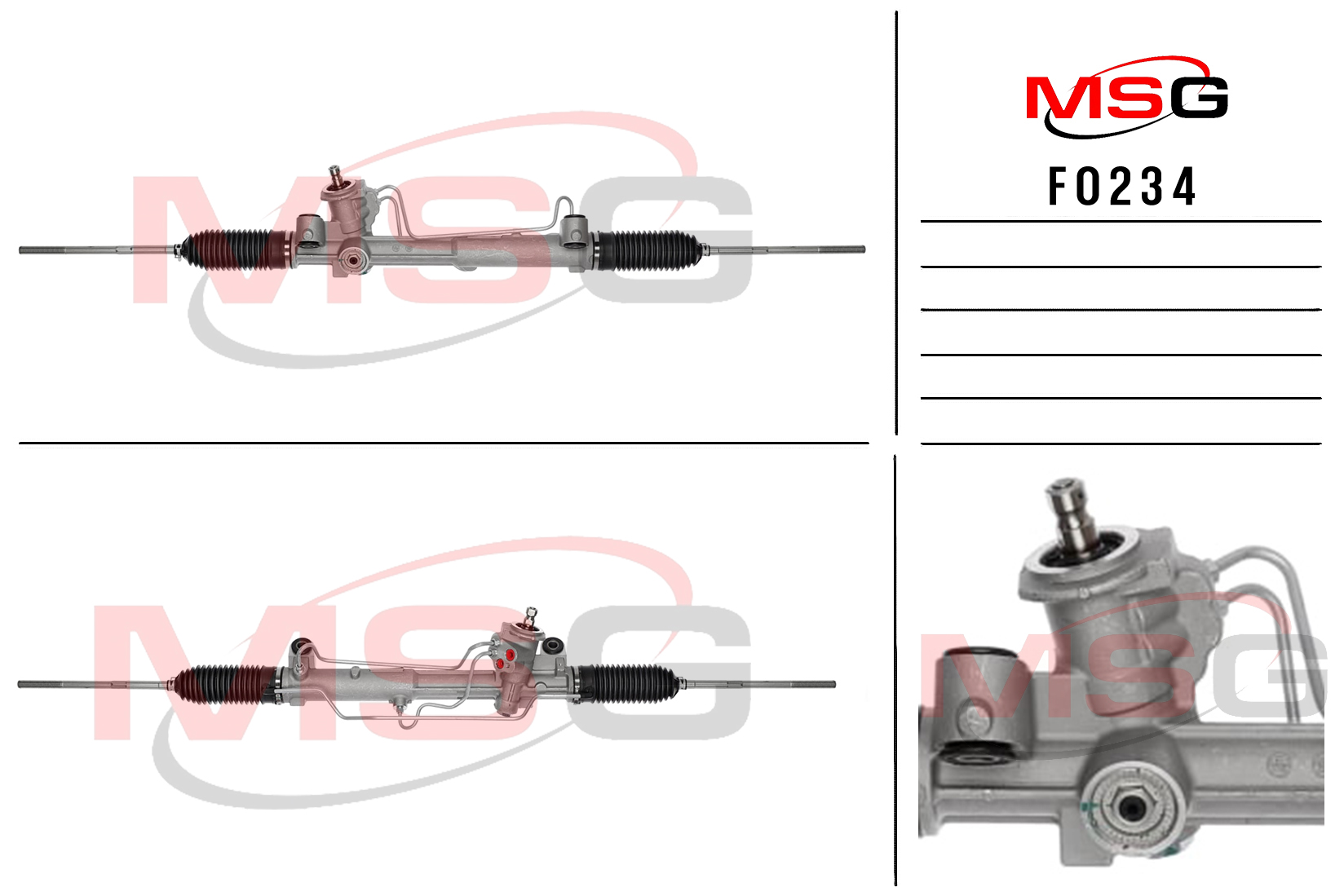 Рулевая рейка c ГУР новая Ford Focus 1998-2004 - MSG FO234