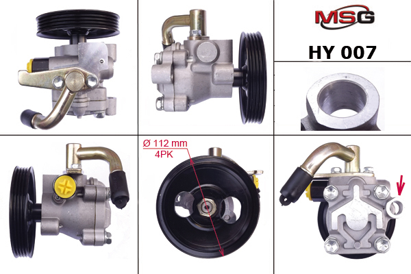 Насос ГУР новый Hyundai Libero 2000-, Hyundai h200/ H1 1997-2002, Hyundai h100 1993- - MSG HY007
