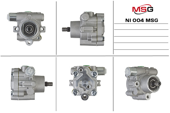 Насос ГУР новый Nissan Primera P11 / wp11 1996-2001, Nissan Primera P10 / W10 1990-1996 - MSG NI004