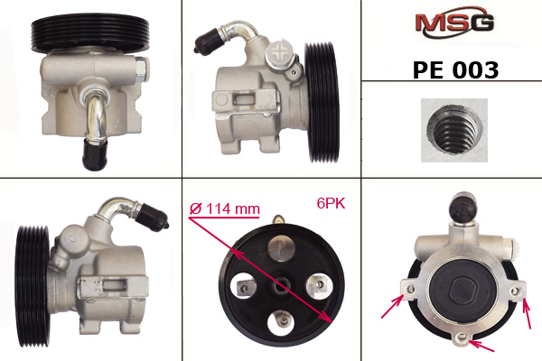 Насос ГУР новый Peugeot 306 1993-2002, Citroen Xsara 1997-1999, Peugeot 405 1992-1996, Peugeot 40 - MSG PE003