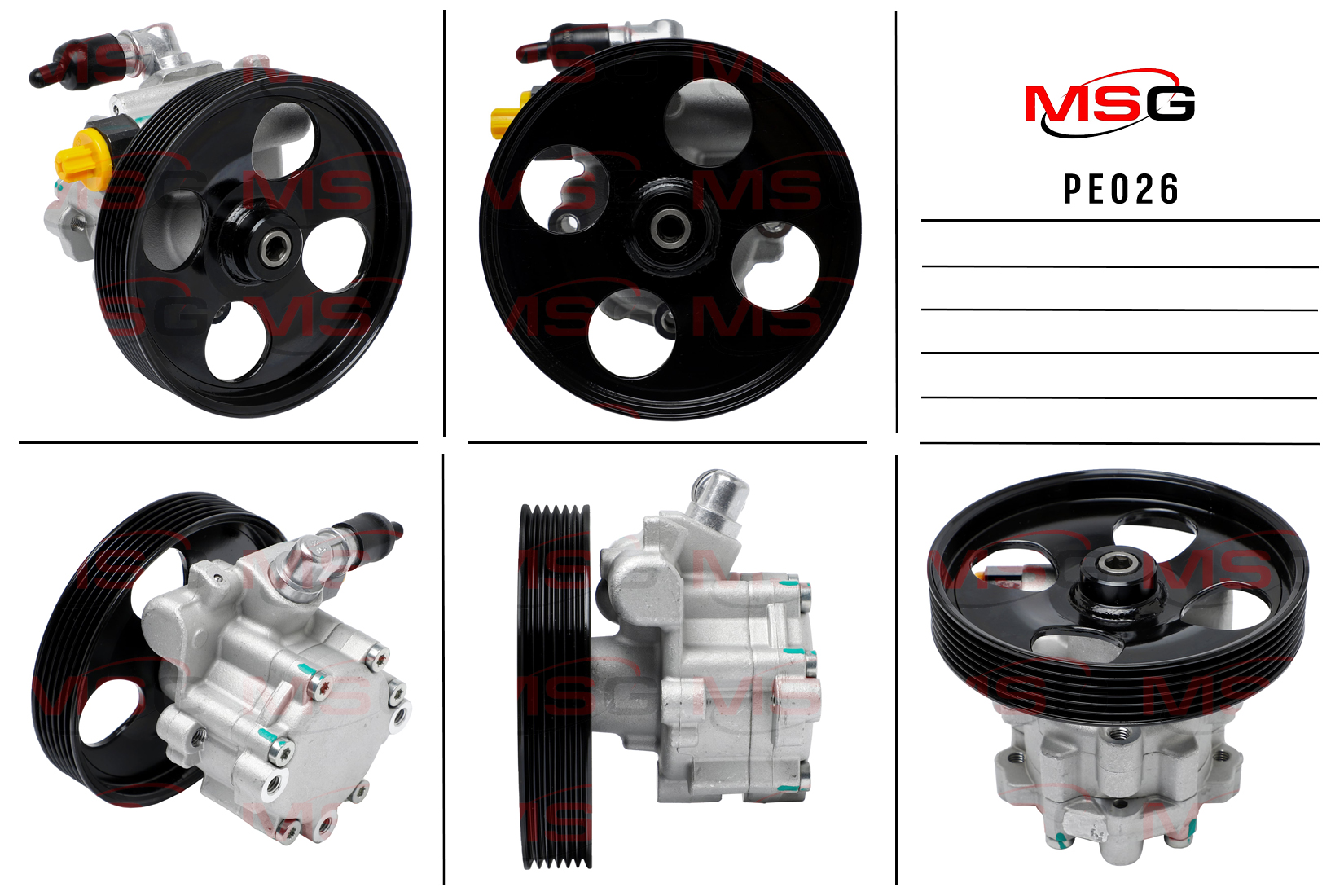 Насос ГУР новый Citroen Evasion 1994-2002, Peugeot 406 1995-2004, Peugeot 806 1994-2002 - MSG PE026