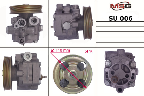 Насос ГУР новый Mitsubishi Lancer Evolution x 2006-, Subaru Impreza / WRX 2000- - MSG SU006