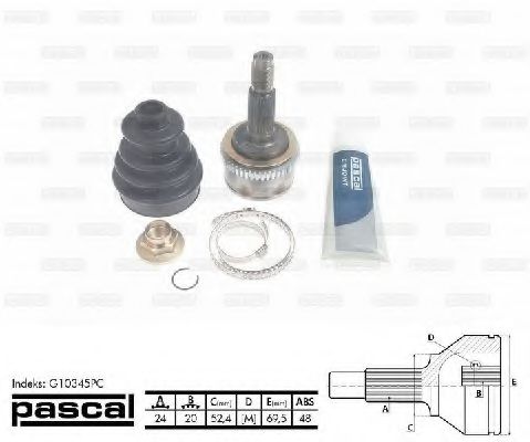 Шарнирный комплект, приводной вал - PASCAL G10345PC