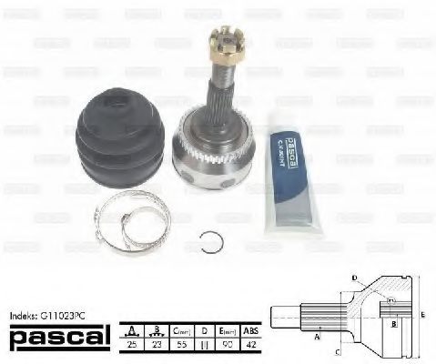 Шарнирный комплект, приводной вал - PASCAL G11023PC