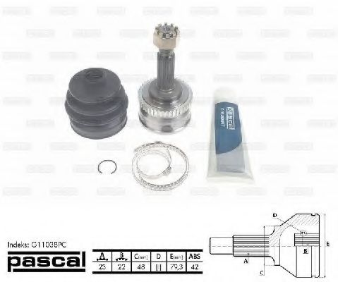 Шарнирный комплект, приводной вал - PASCAL G11038PC