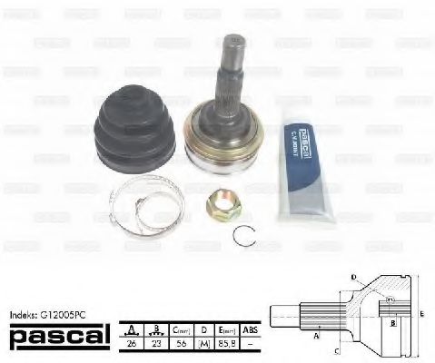 Шарнирный комплект, приводной вал - PASCAL G12005PC
