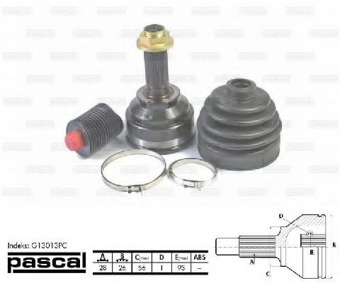 Шарнирный комплект, приводной вал - PASCAL G13013PC