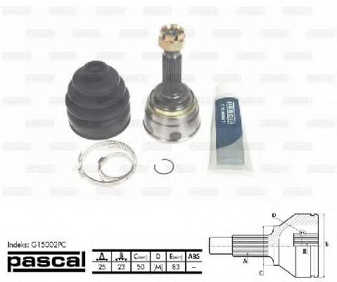 Шарнирный комплект, приводной вал - PASCAL G15002PC