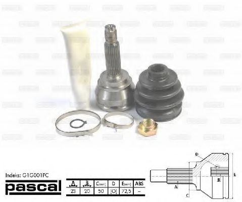 Шарнирный комплект, приводной вал - PASCAL G1G001PC