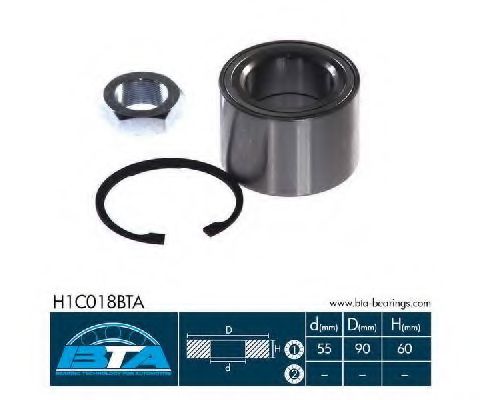 Комплект подшипника ступицы колеса - BTA H1C018BTA
