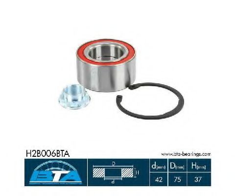 Комплект подшипника ступицы колеса | зад | - BTA H2B006BTA