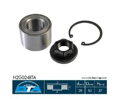 Комплект подшипника ступицы колеса | зад | - BTA H2G024BTA