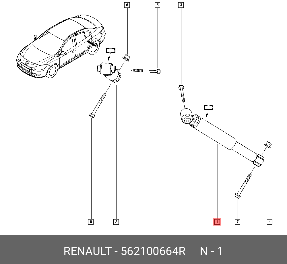 Амортизатор | зад прав/лев | - Renault 562100664R