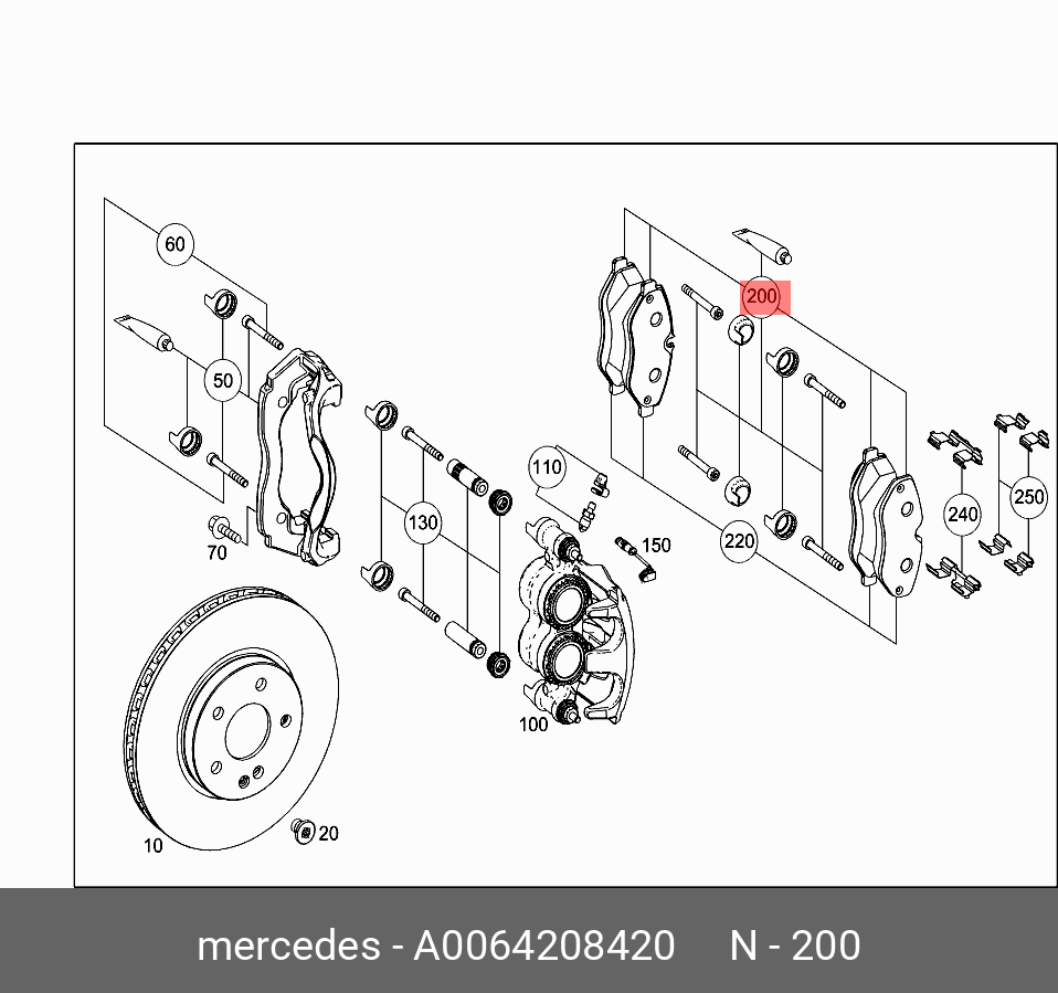 Колодки тормозные дисковые | перед | - Mercedes A0064208420