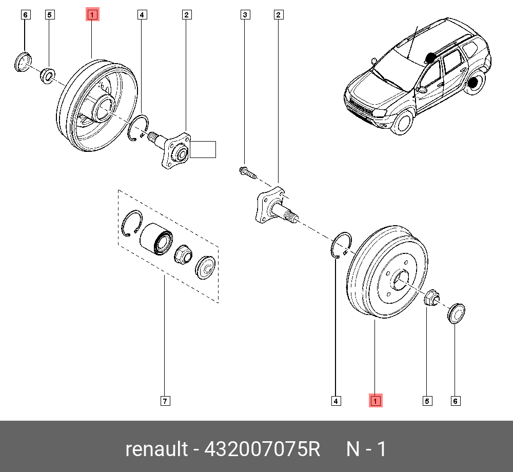 Тормозной барабан  - Renault 432007075R