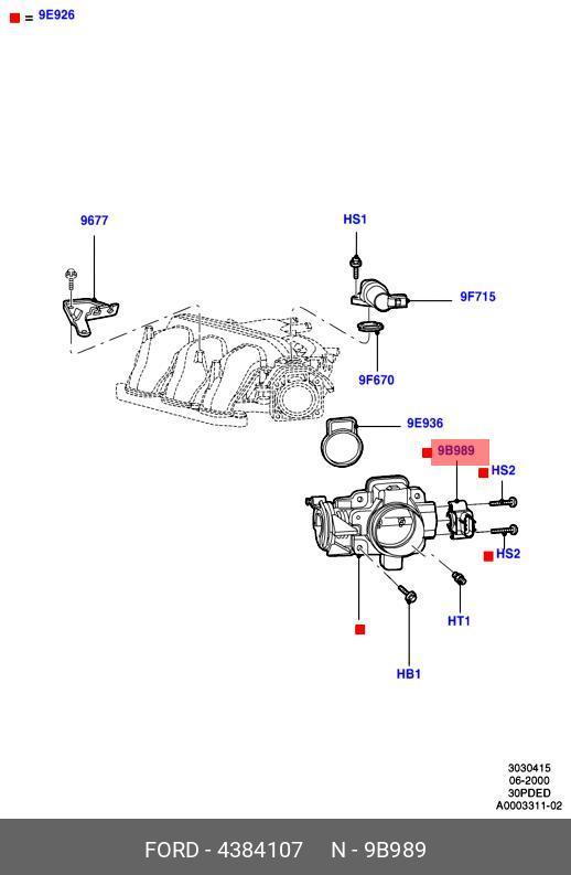 Датчик положения дроссельной заслонки - Ford 4384107
