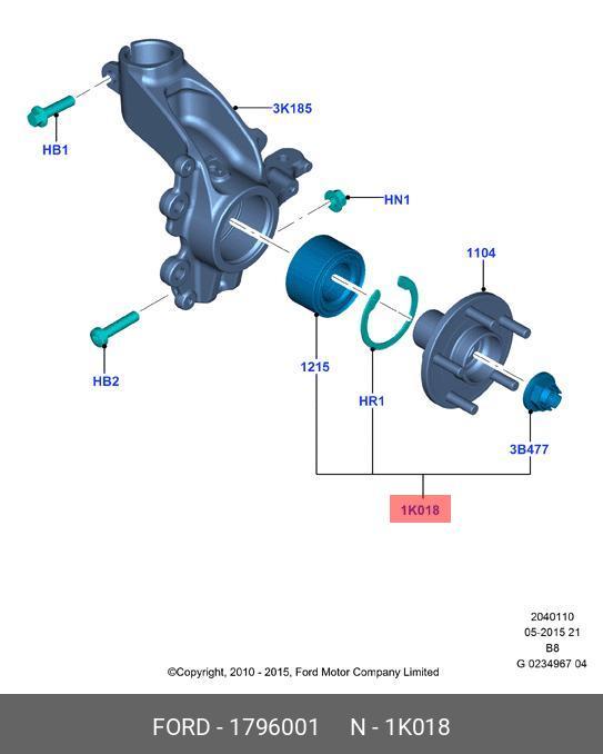 Подшипник ступицы колеса | перед | - Ford 1796001