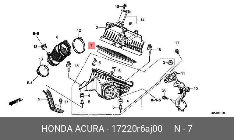 Фильтр воздушный - Honda 17220-R6A-J00
