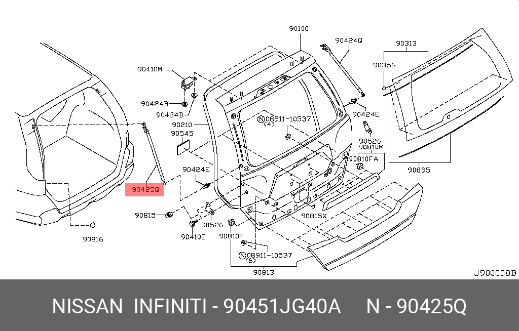 Амортизатор крышки багажника  - Nissan 90451-JG40A