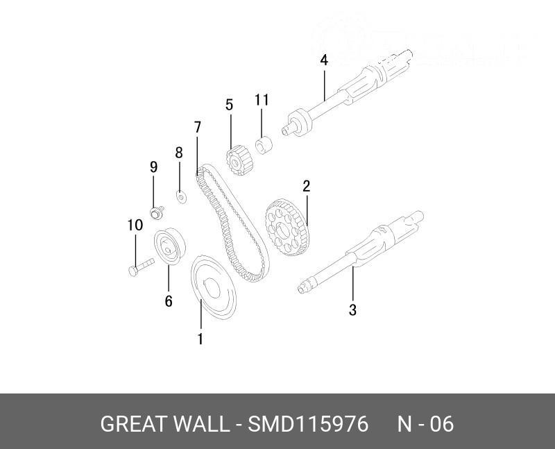 Ролик натяжной ГРМ - Great Wall SMD115976
