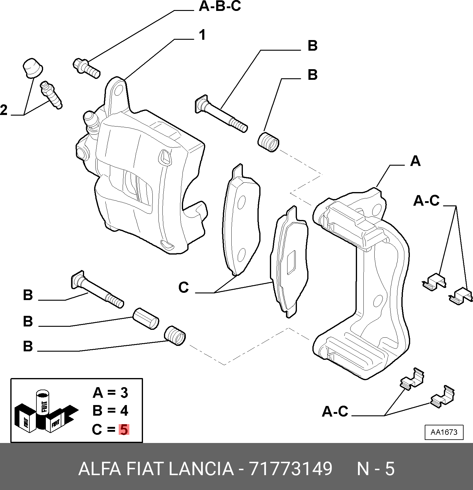 Колодки тормозные дисковые | зад | - Fiat/Alfa/Lancia 71773149