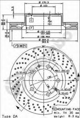 Диск тормозной | перед | - Brembo 09.8421.11