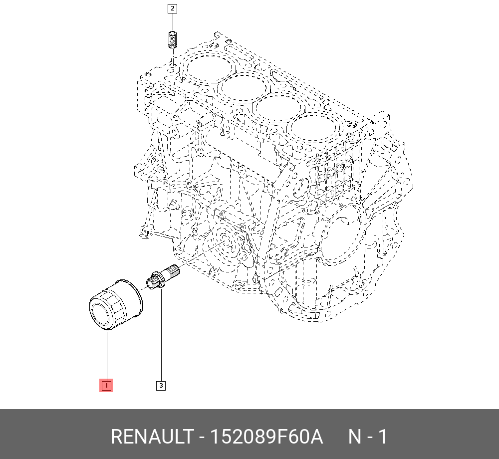 Фильтр масляный - Renault 152089F60A