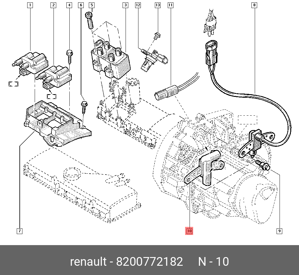 Датчик положения коленвала 2P - Renault 8200772182