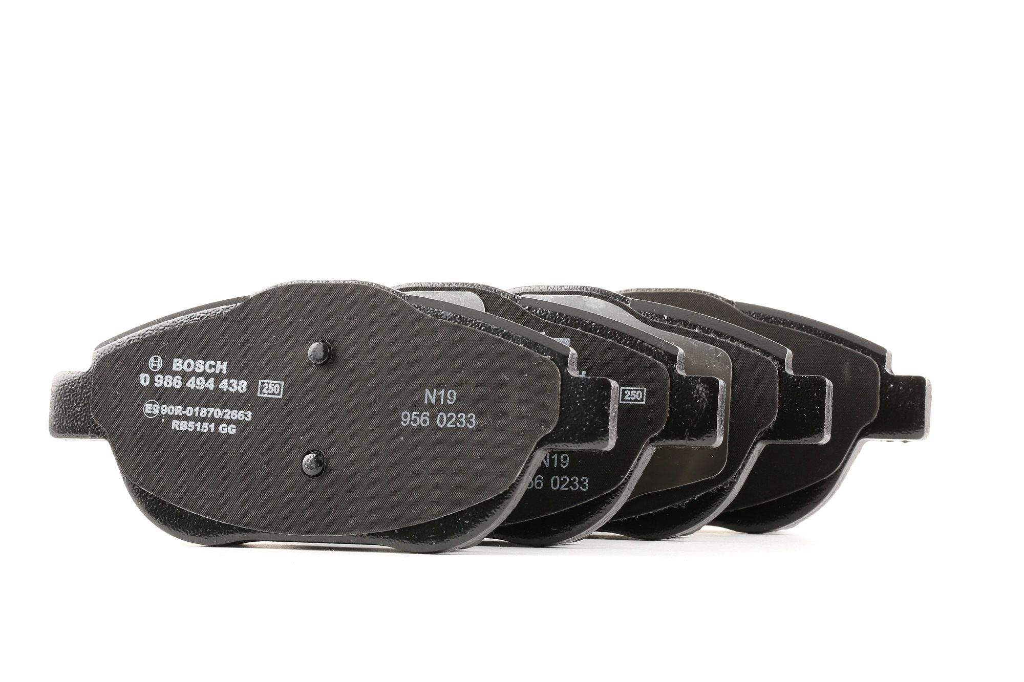 Комплект тормозных колодок, дисковый тормоз - Bosch 986494438