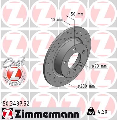 Диск тормозной - Zimmermann 150348752