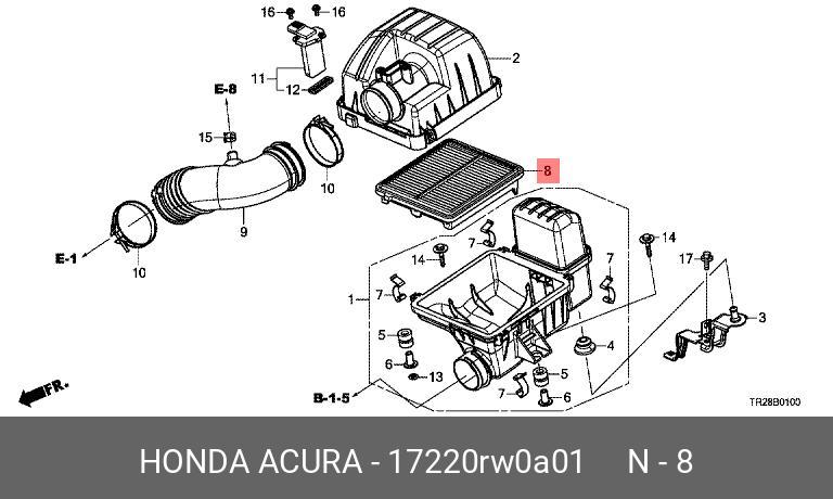 Фильтр масляный - Honda 17220-RW0-A01