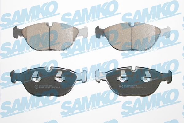 Комплект тормозных колодок, дисковый тормоз - Samko 5SP881