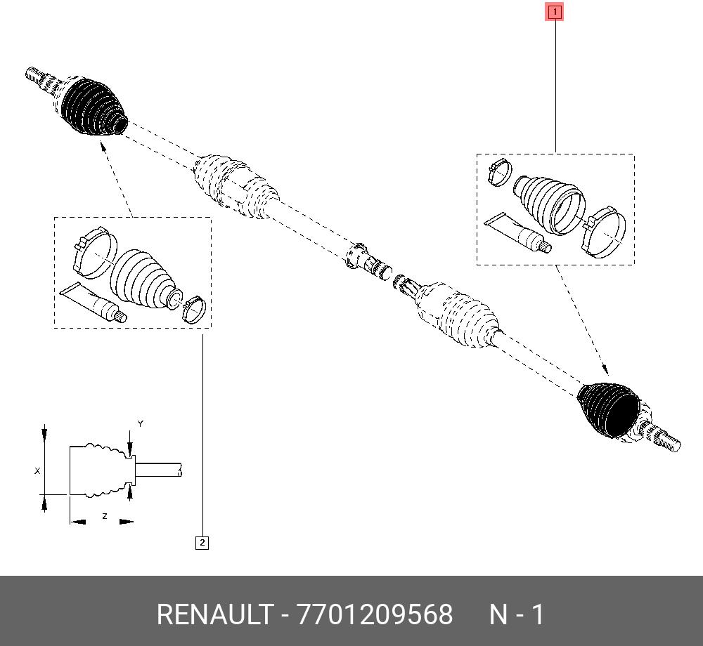 Пыльник, приводной вал - Renault 7701209568