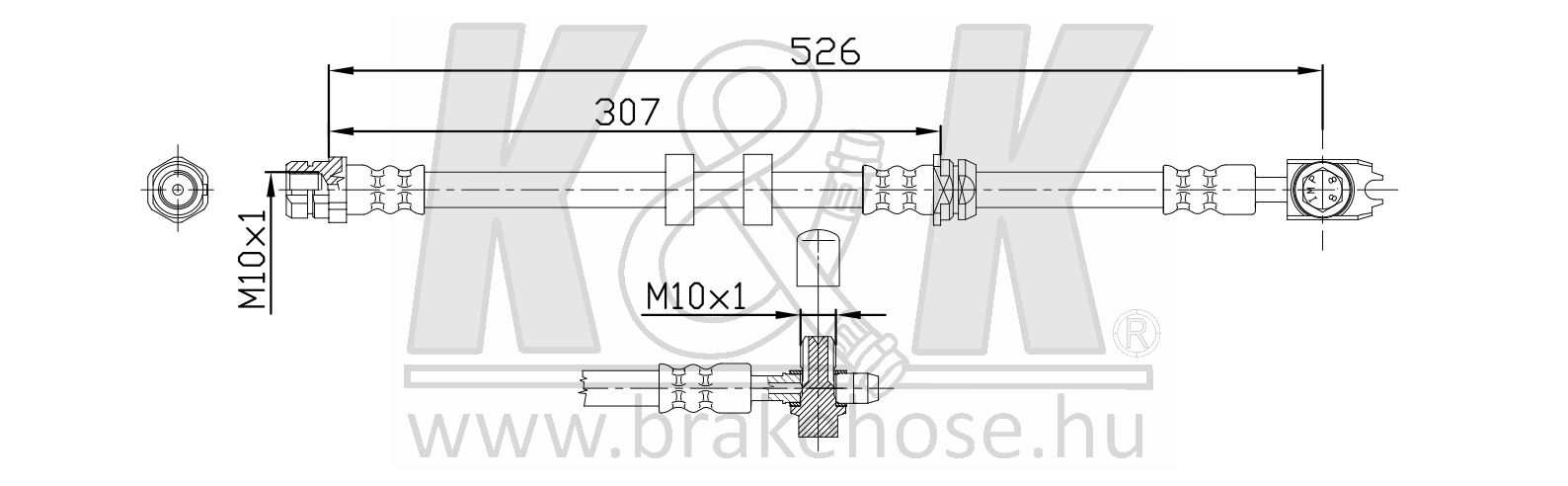 Шланг тормозной - K&K FT6204
