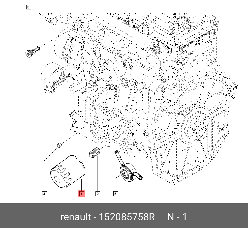 Фильтр масляный - Renault 152085758R
