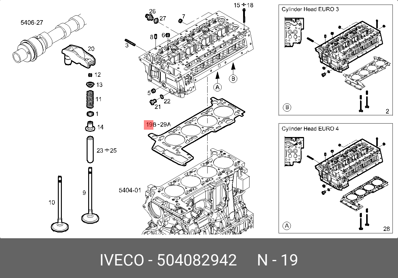 Прокладка ГБЦ ДВС euro 3 daily - Iveco 504082942