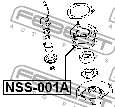 Опора переднего амортизатора elec-susp перед прав лев Febest NSS-001A Ниссан 1672₽