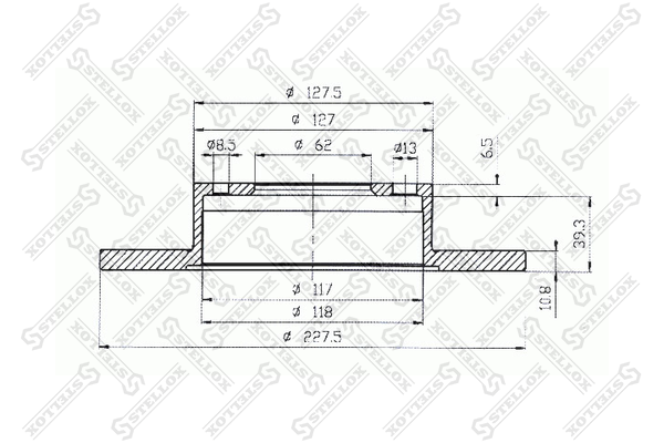 Диск тормозной | перед | - Stellox 6020-2327V-SX