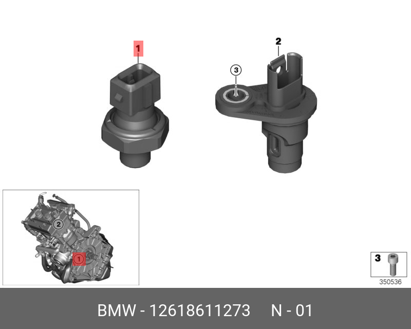Выключатель индикатора давления масла - BMW 12618611273