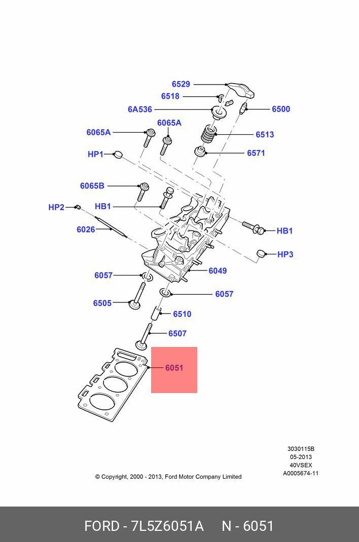 Прокладка гбц - Ford 7L5Z6051A